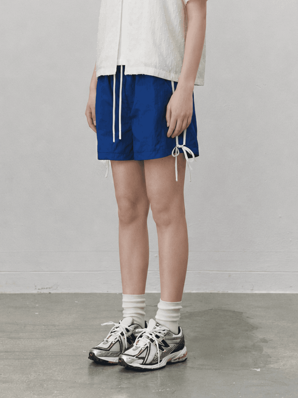 Ribbon nylon shorts - Blue