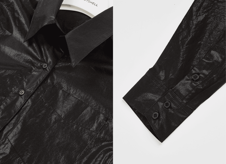 Glossy light cotton blouse - Black — vue 13