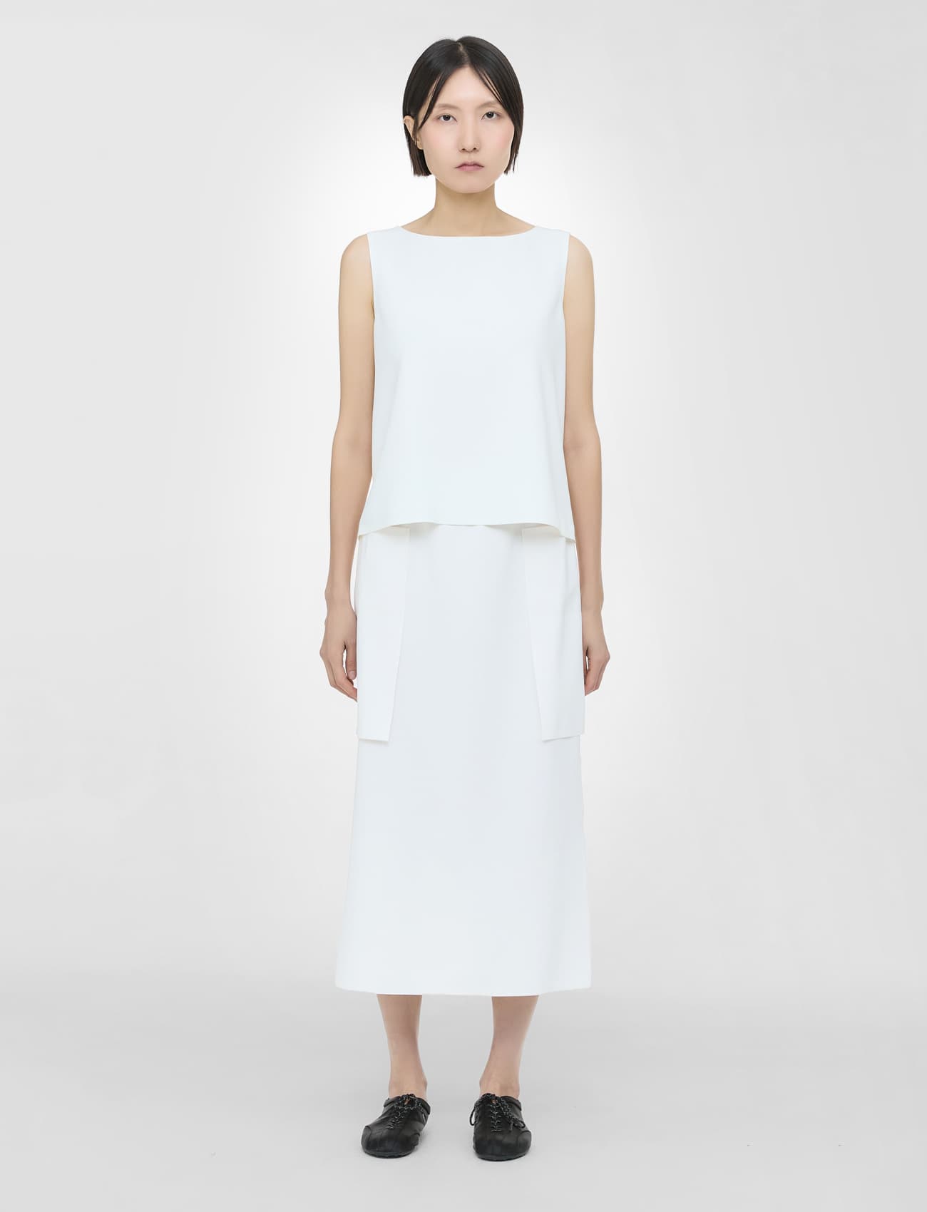 Unbalanced Module Skirt (White)