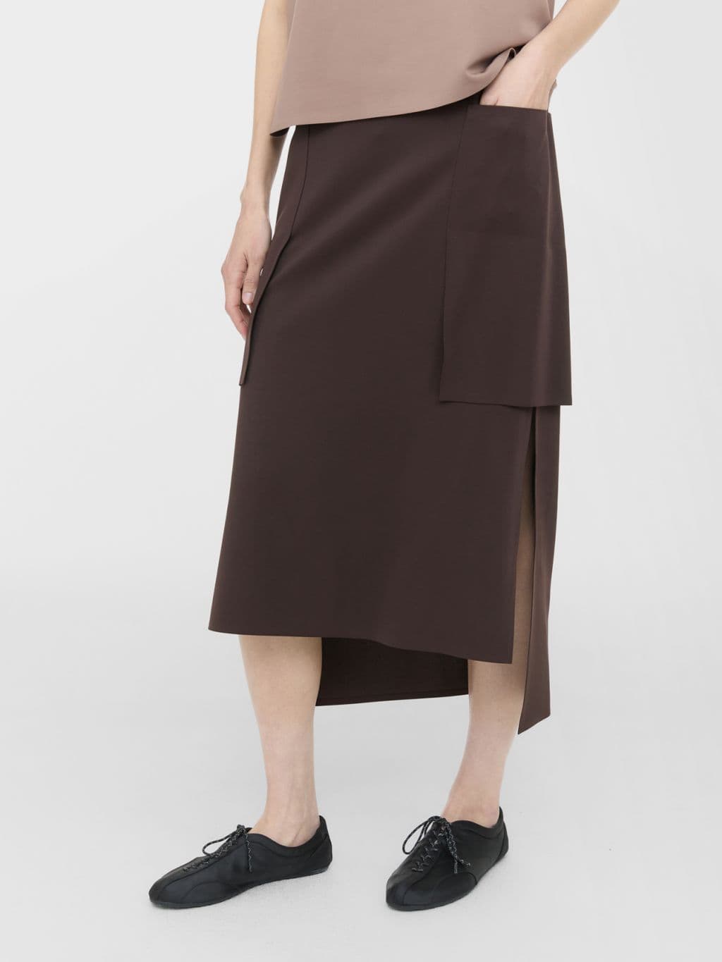 Unbalanced Module Skirt (Brown) — vue 2