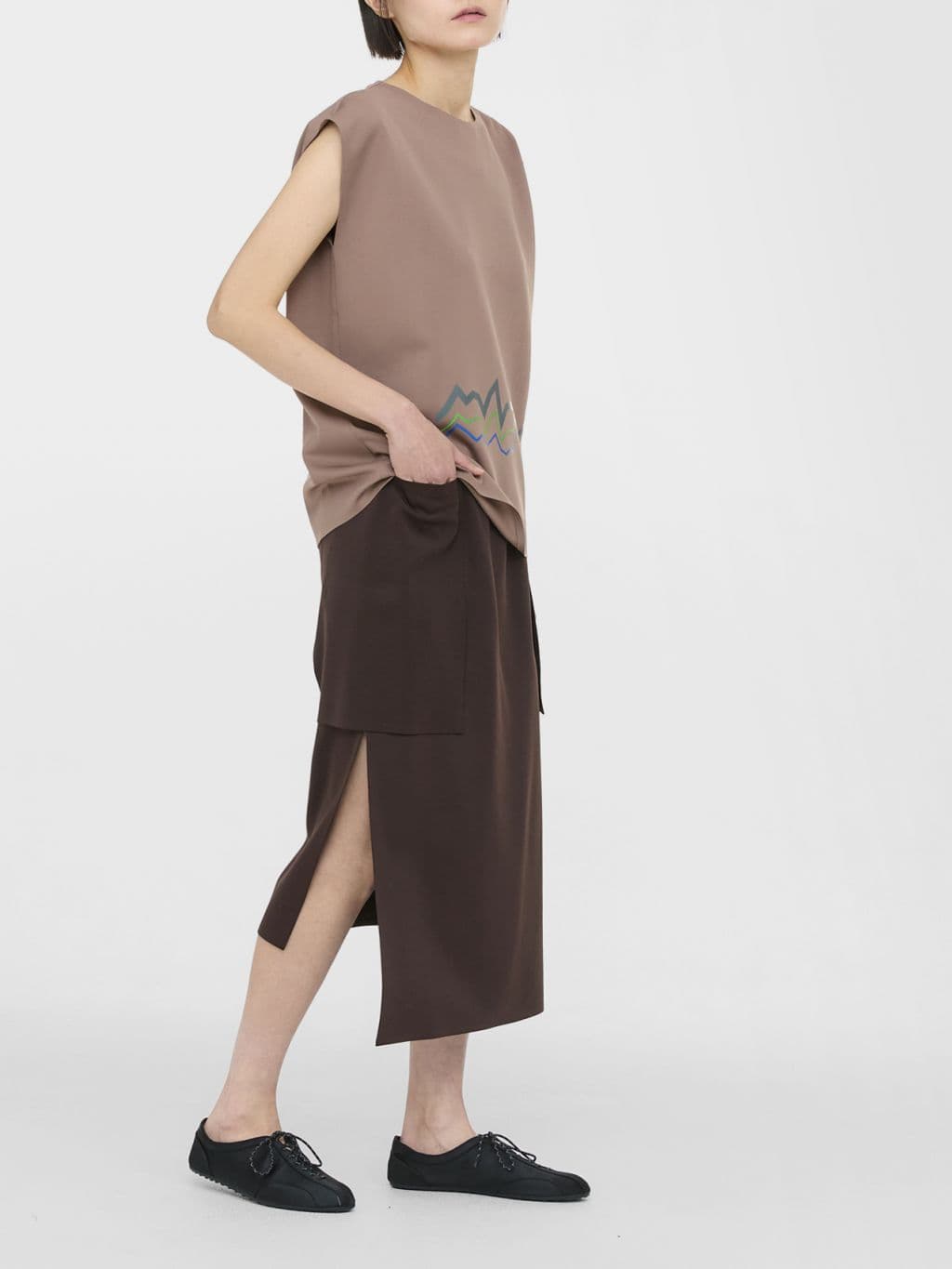 Unbalanced Module Skirt (Brown) — vue 3