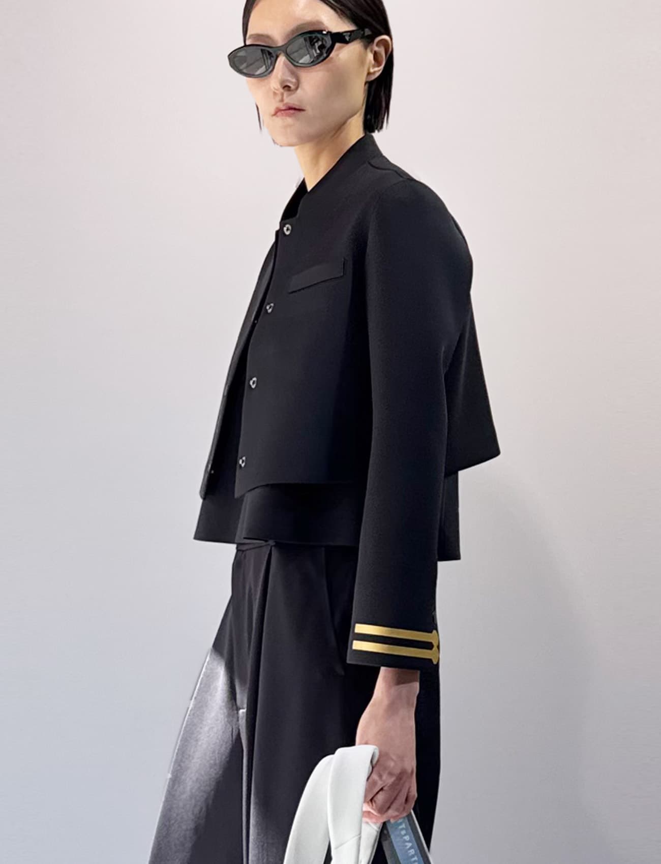 Mandarin Collar Snap Spencer Jacket