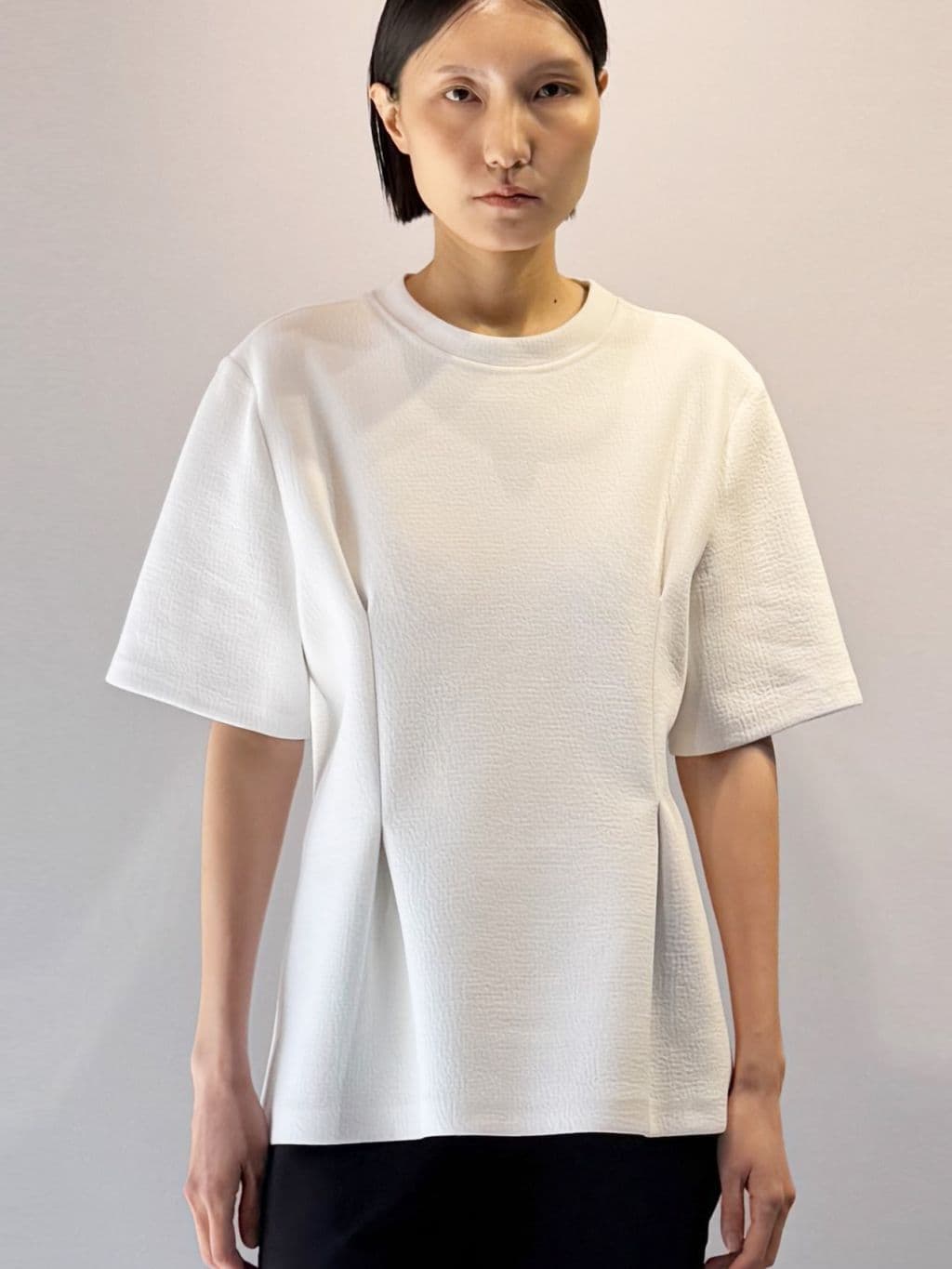 Mixed Fabric Half-Sleeve Top — vue 3