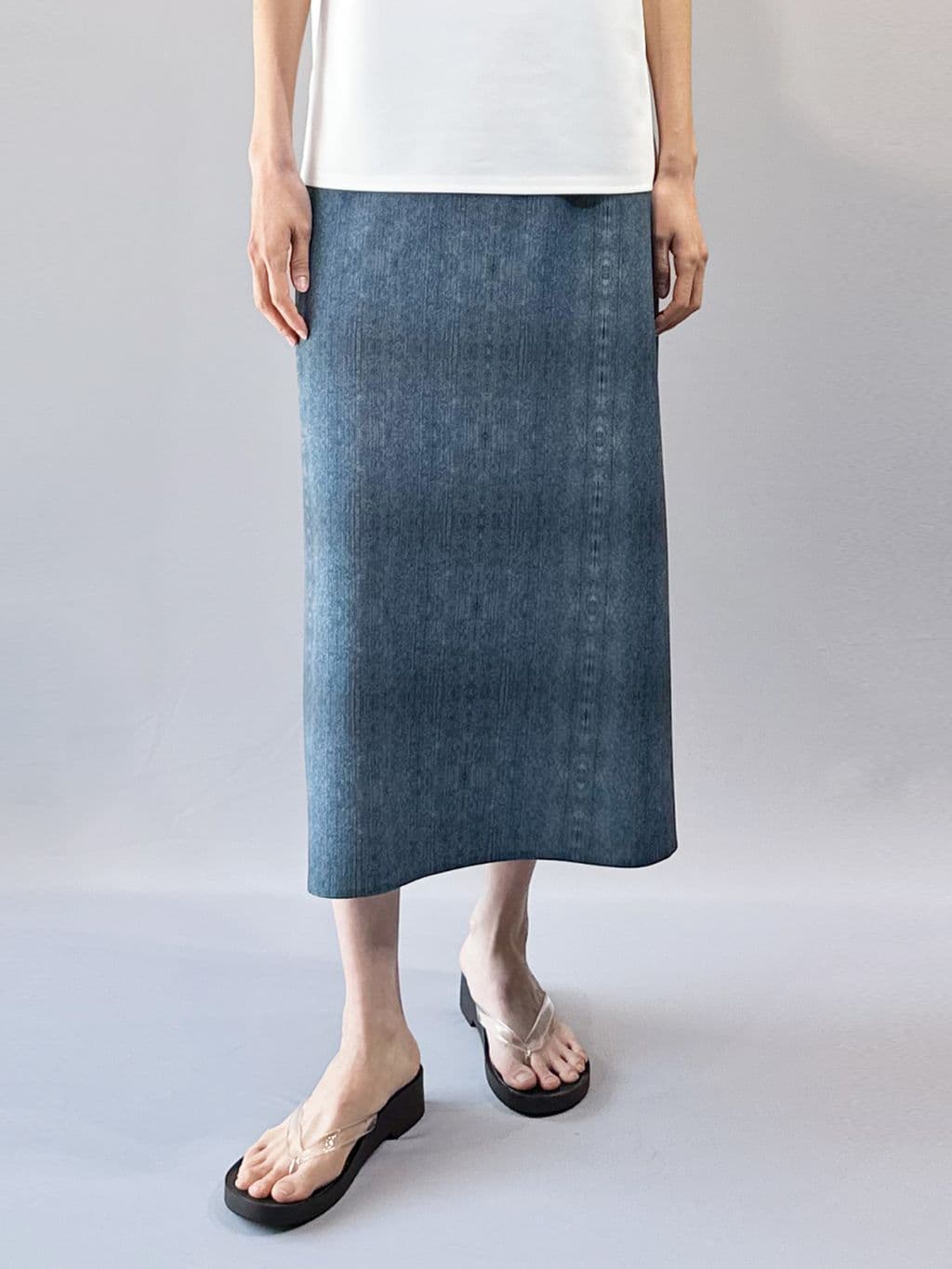 Open Denim Skirt (Blue) — vue 2