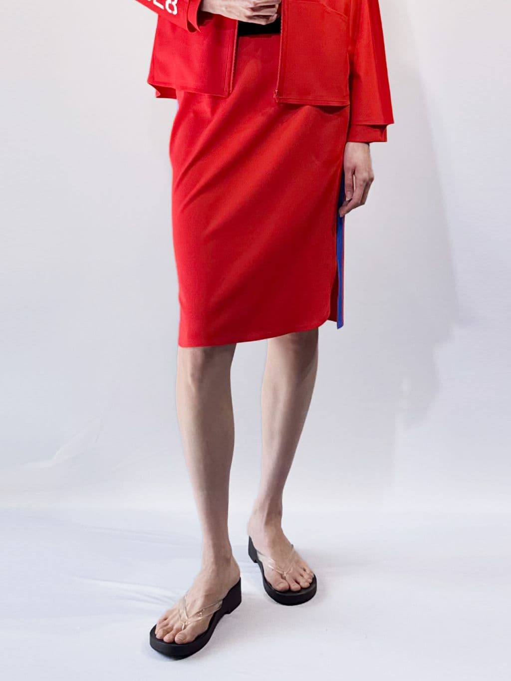Sleek Track Skirt (Red) — vue 2