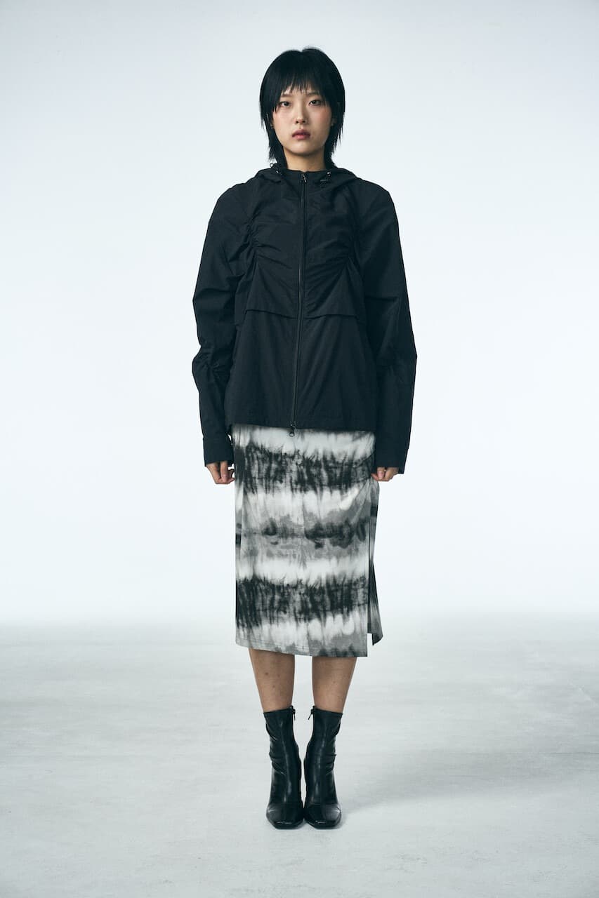 Shirring Midi Skirt (Washing film)