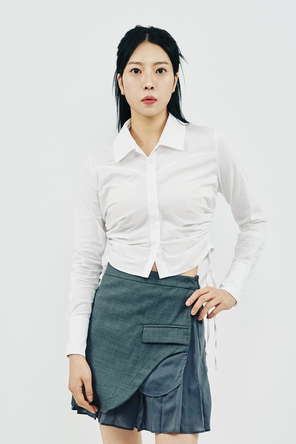 Shirring Long Sleeve Shirt
