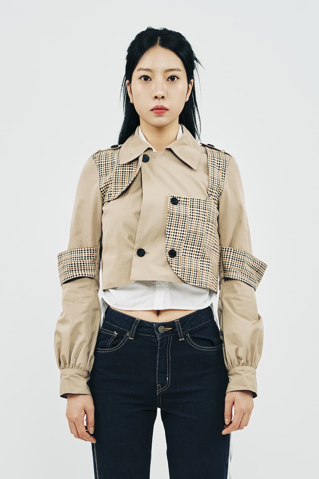 Trench Check Short Jacket — vue 1