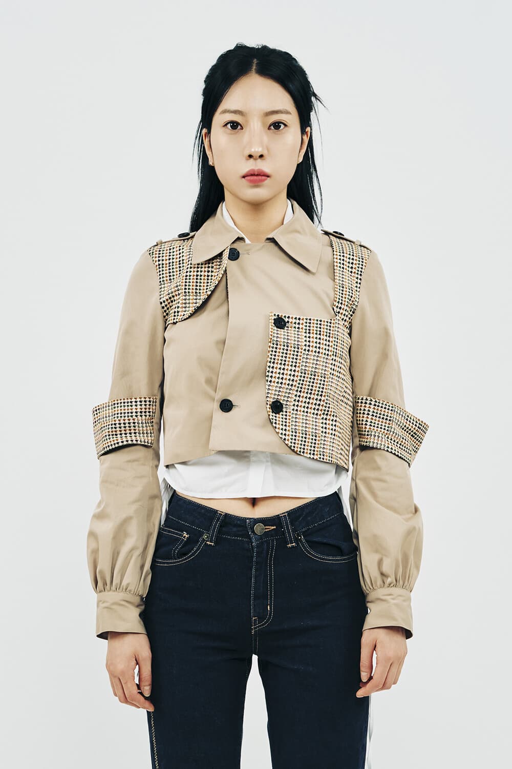 Trench Check Short Jacket