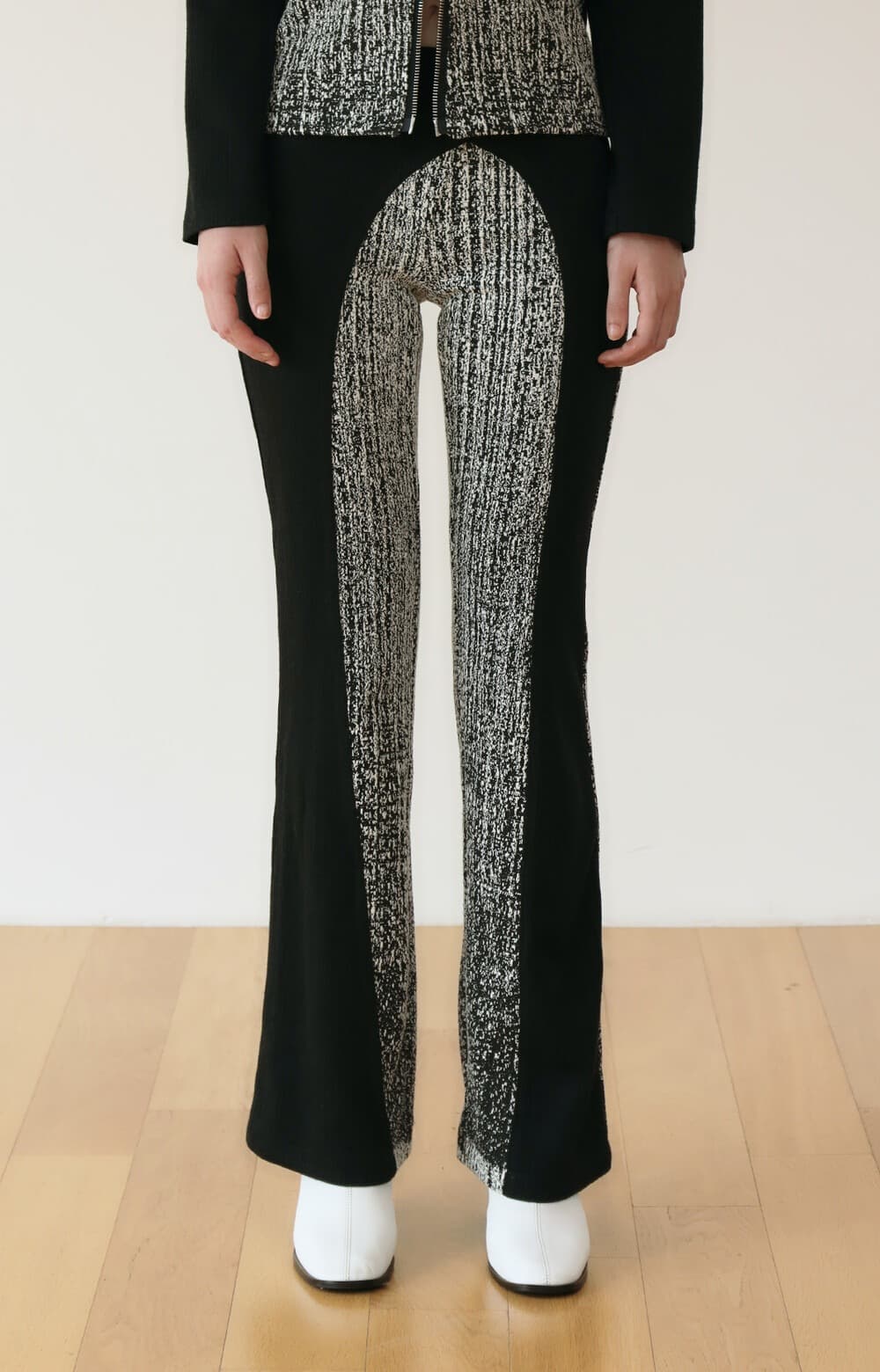 Jacquard Low Rize Banding Pants (Semi Boots Cut)