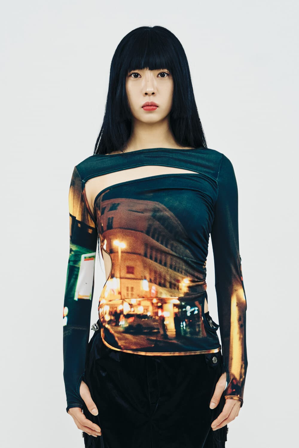 Hole Shirring T-Shirt (Paris)