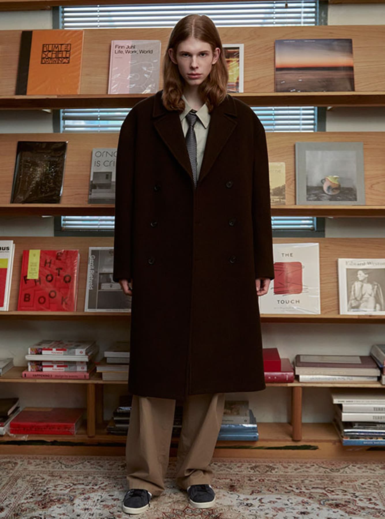 (MAN) Wool Double Coat in D/Brown