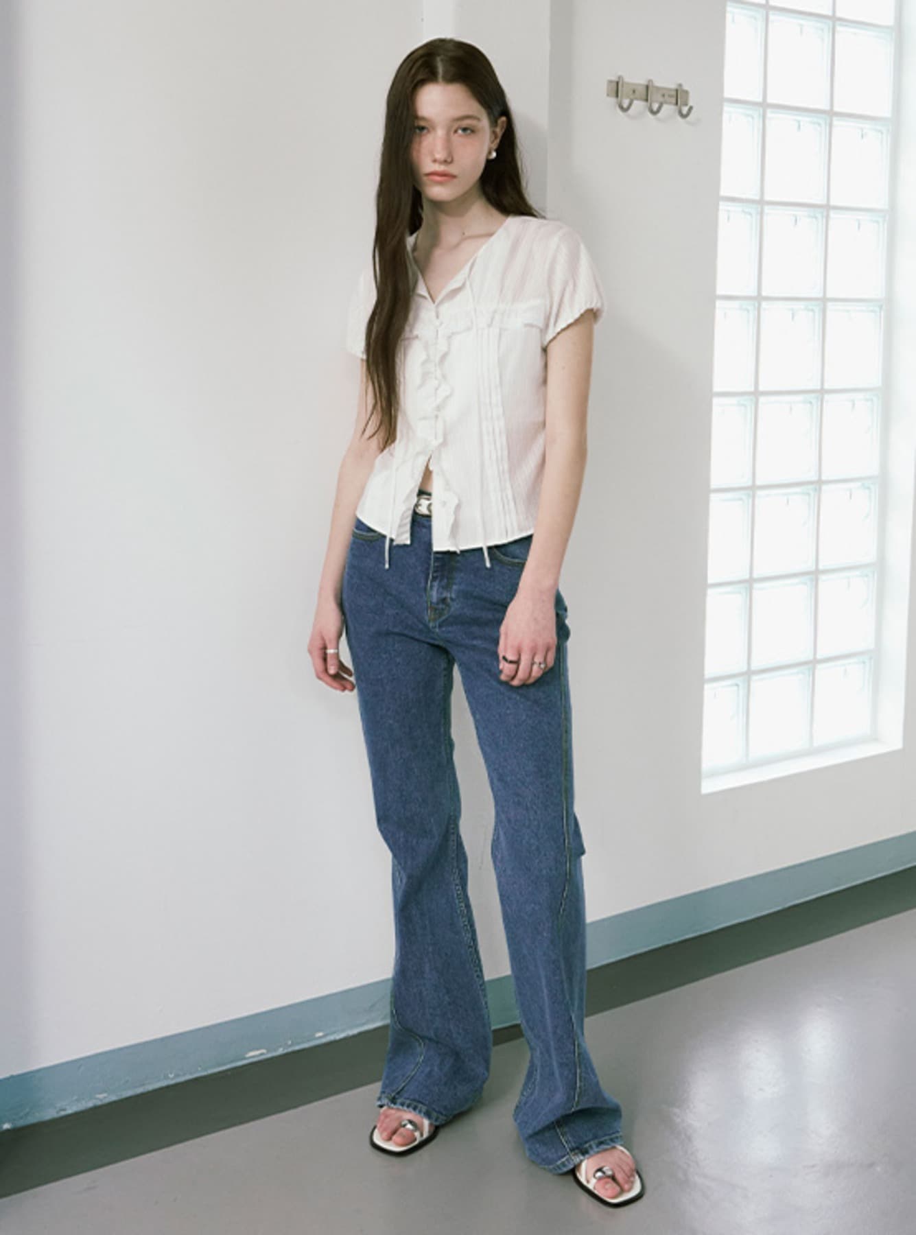 Boots Cut Denim Pants in Blue