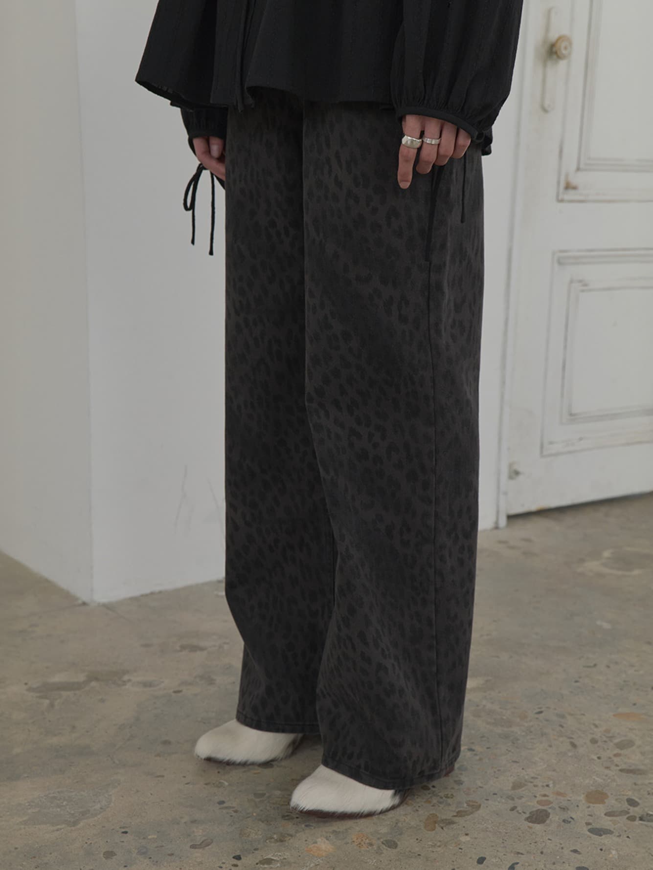 Leopard Denim Pants