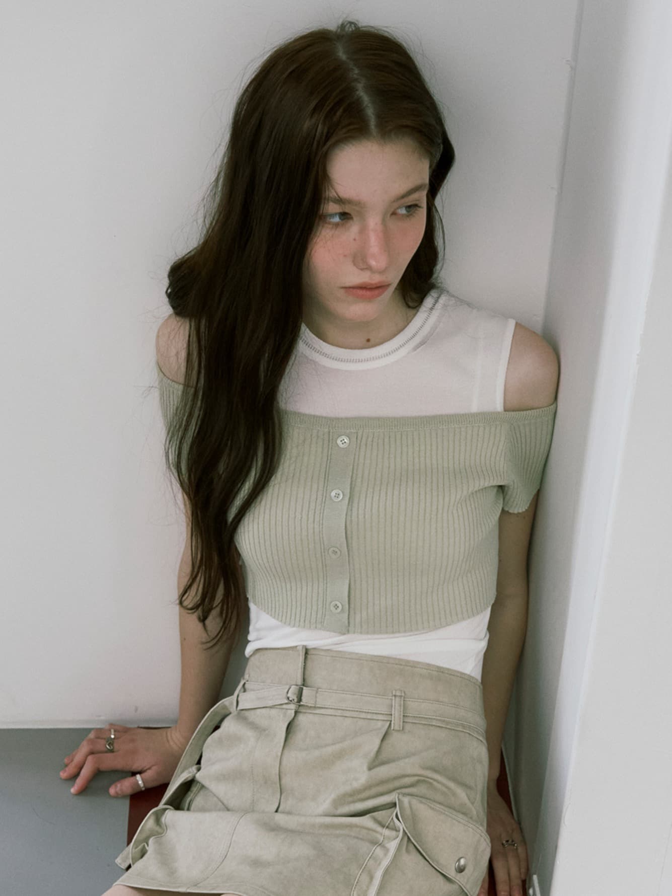 Shoulder Cut-out Summer Knit — vue 1