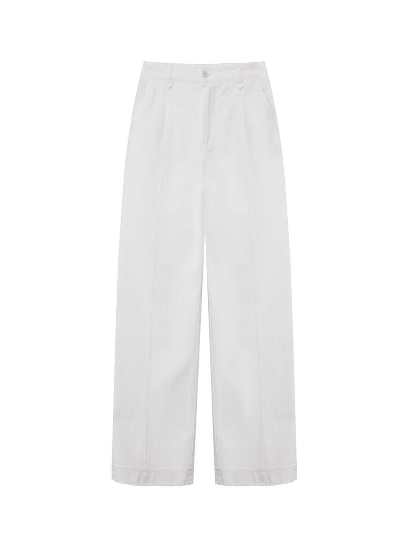 Cotton Front Seam Pants