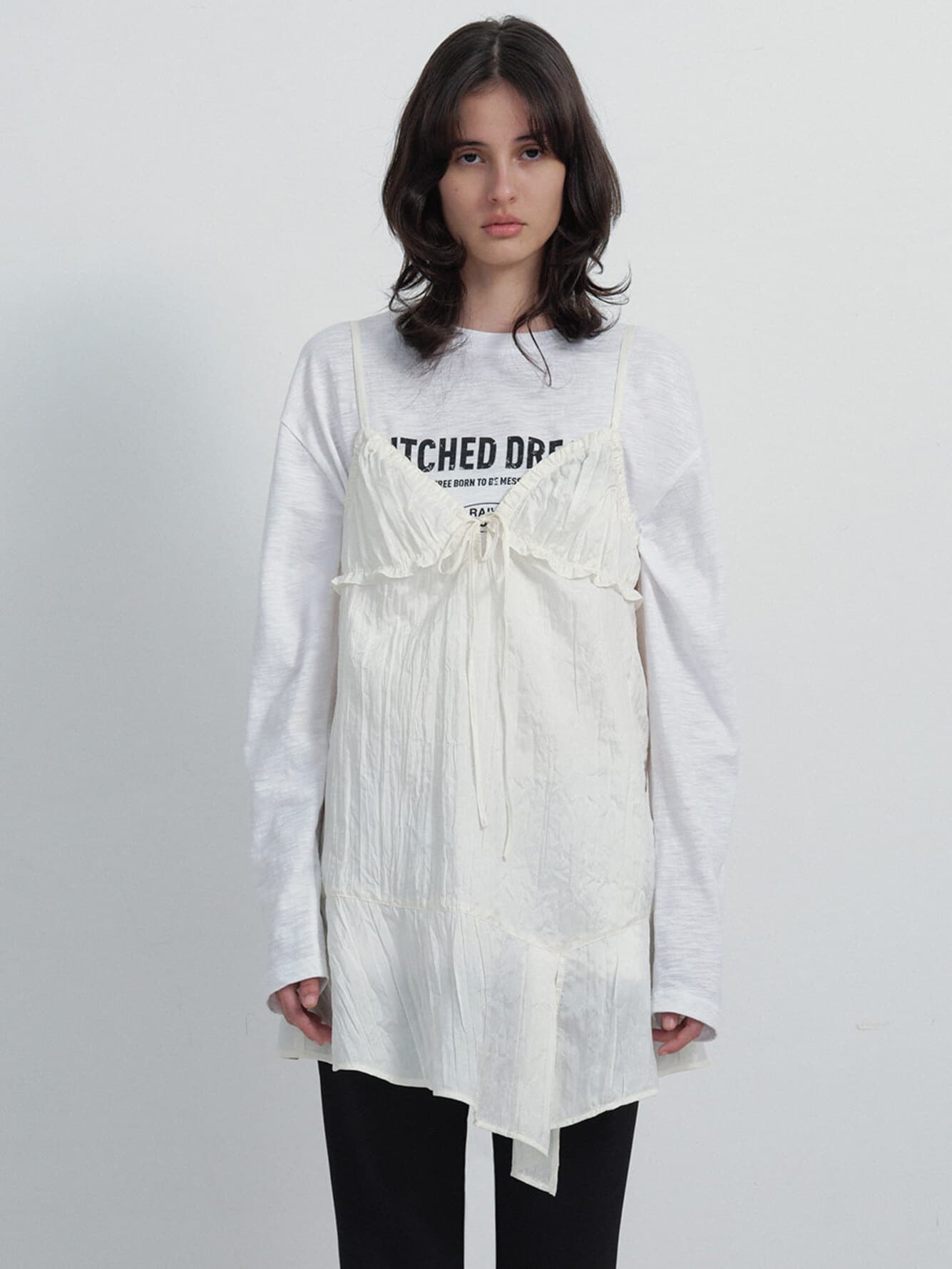 Frill Sleeveless One-piece