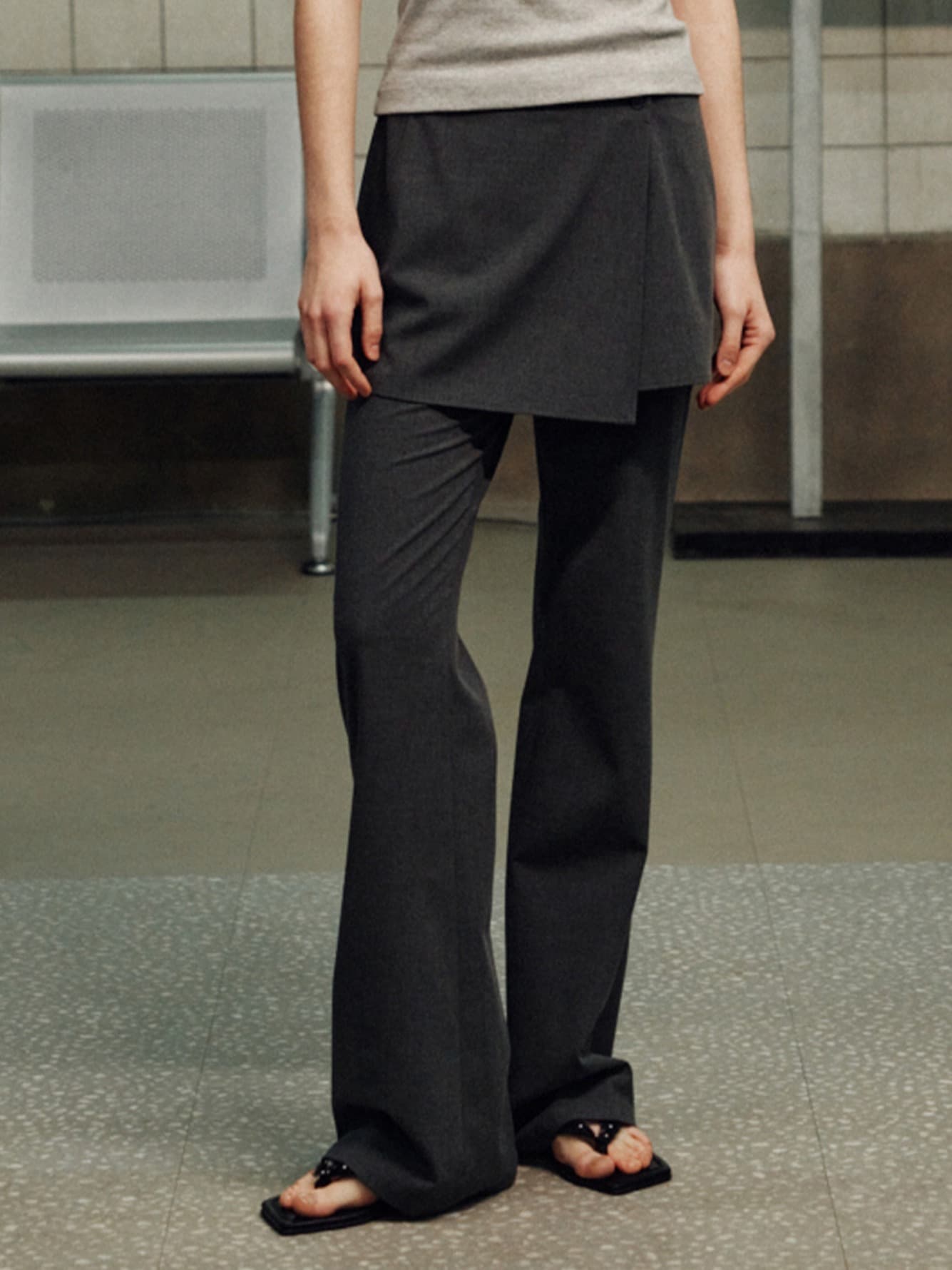 Layered Wrap Skirt Pants — vue 1