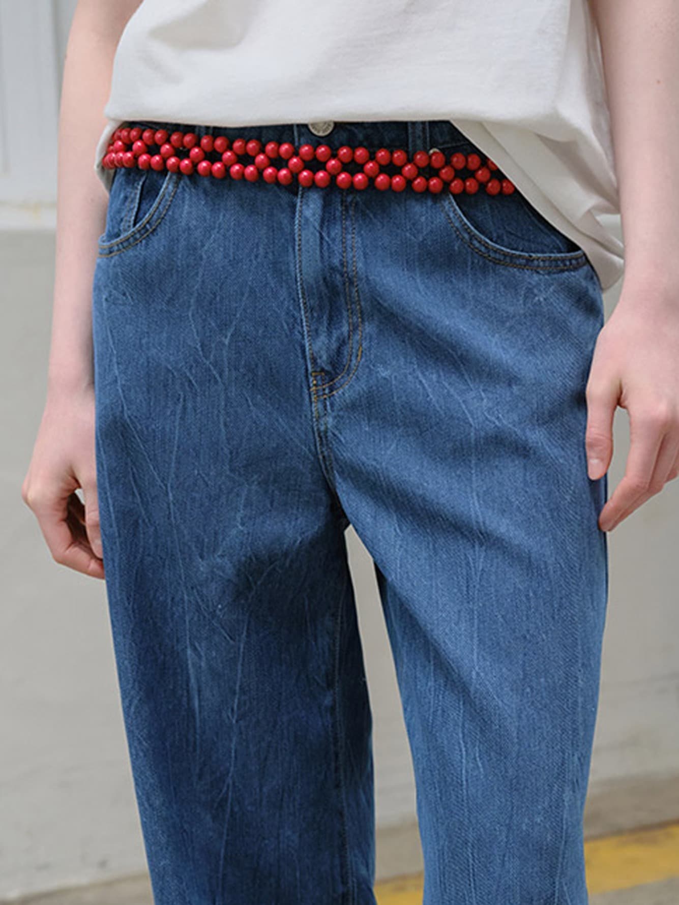 Washed Wide Fit Denim Pants