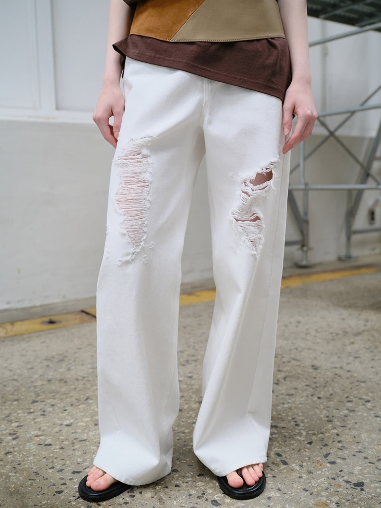 Semi Wide Damage Denim