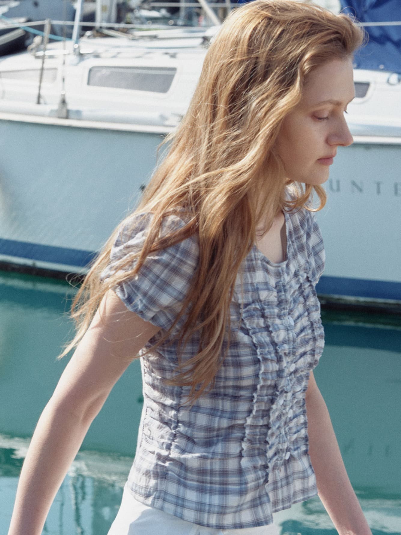 Shirring Button Blouse