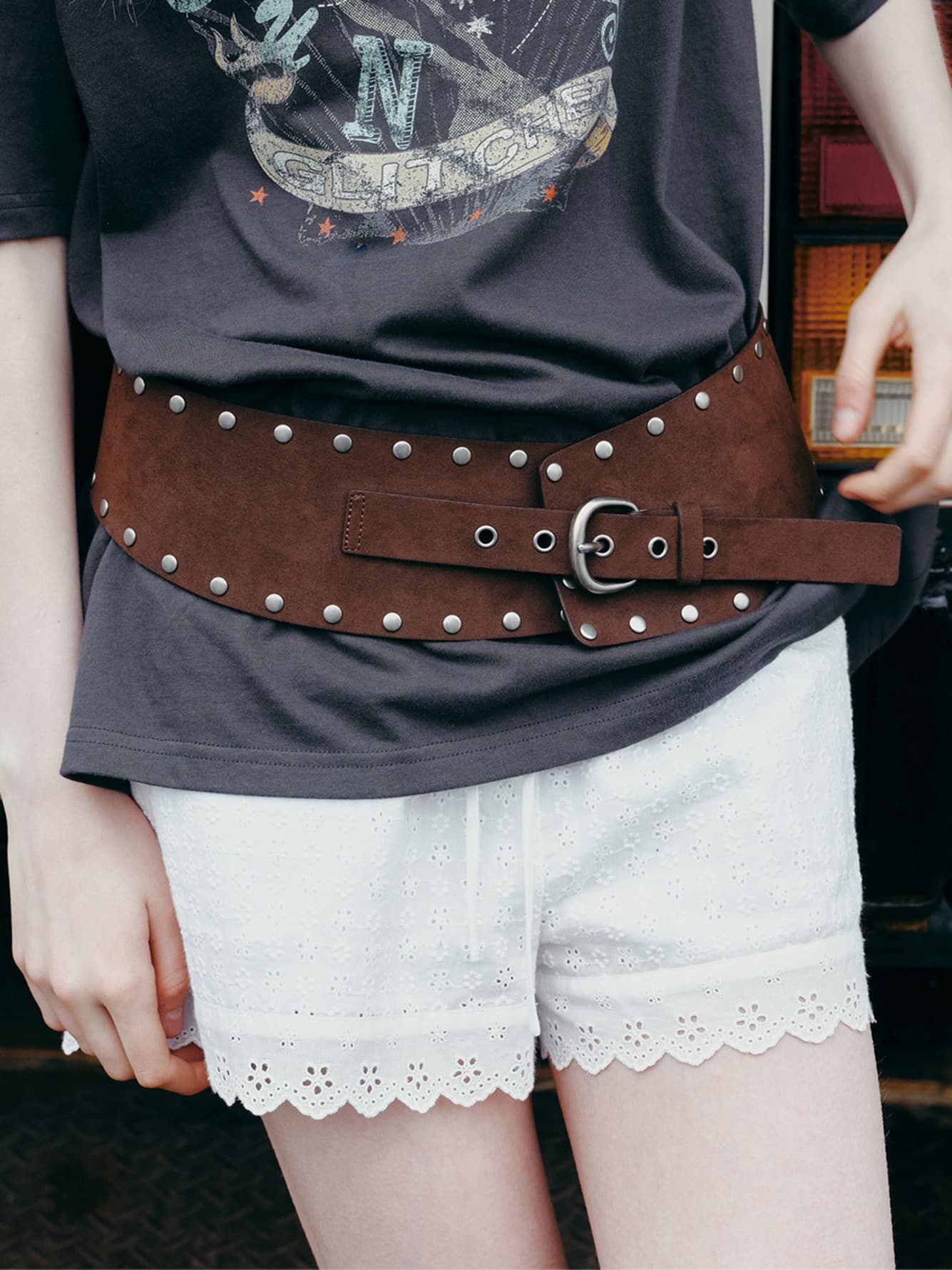 Eyelet Lace Shorts in White
