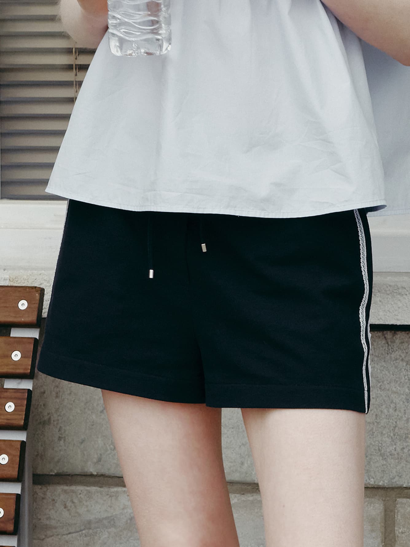 Lace Detail Track Shorts — vue 3