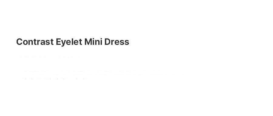Contrast Eyelet Mini Dress — vue 8