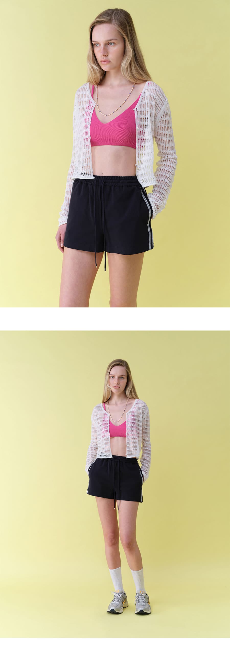 Linen Openwork Knit Cardigan — vue 5