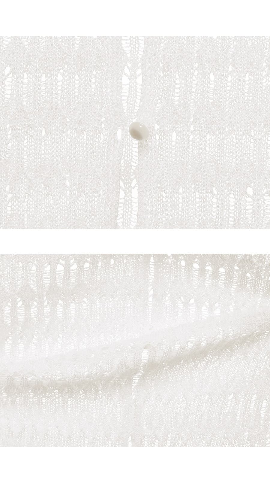 Linen Openwork Knit Cardigan — vue 9