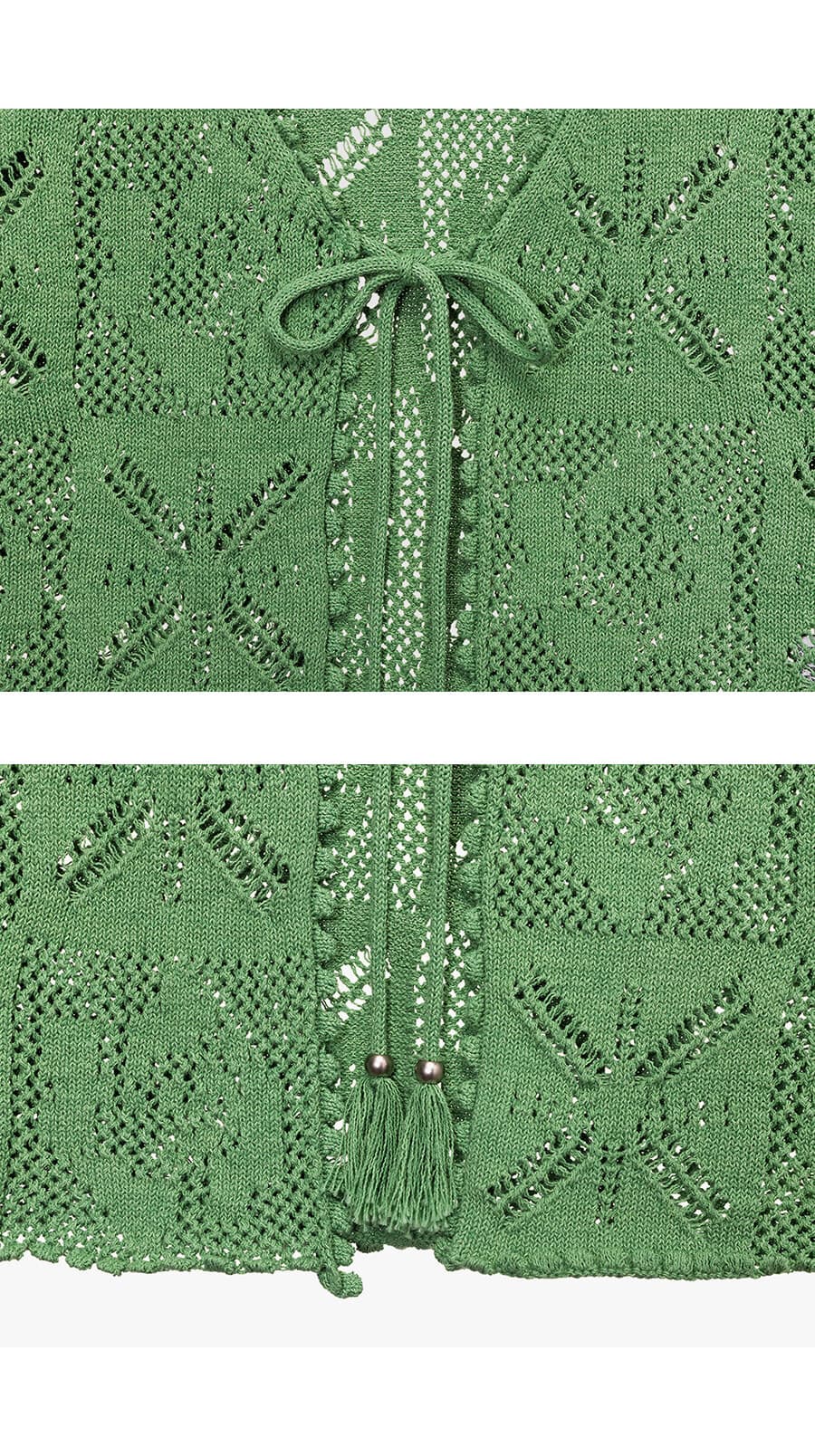 Tassel-detail Crochet Knit Vest — vue 8