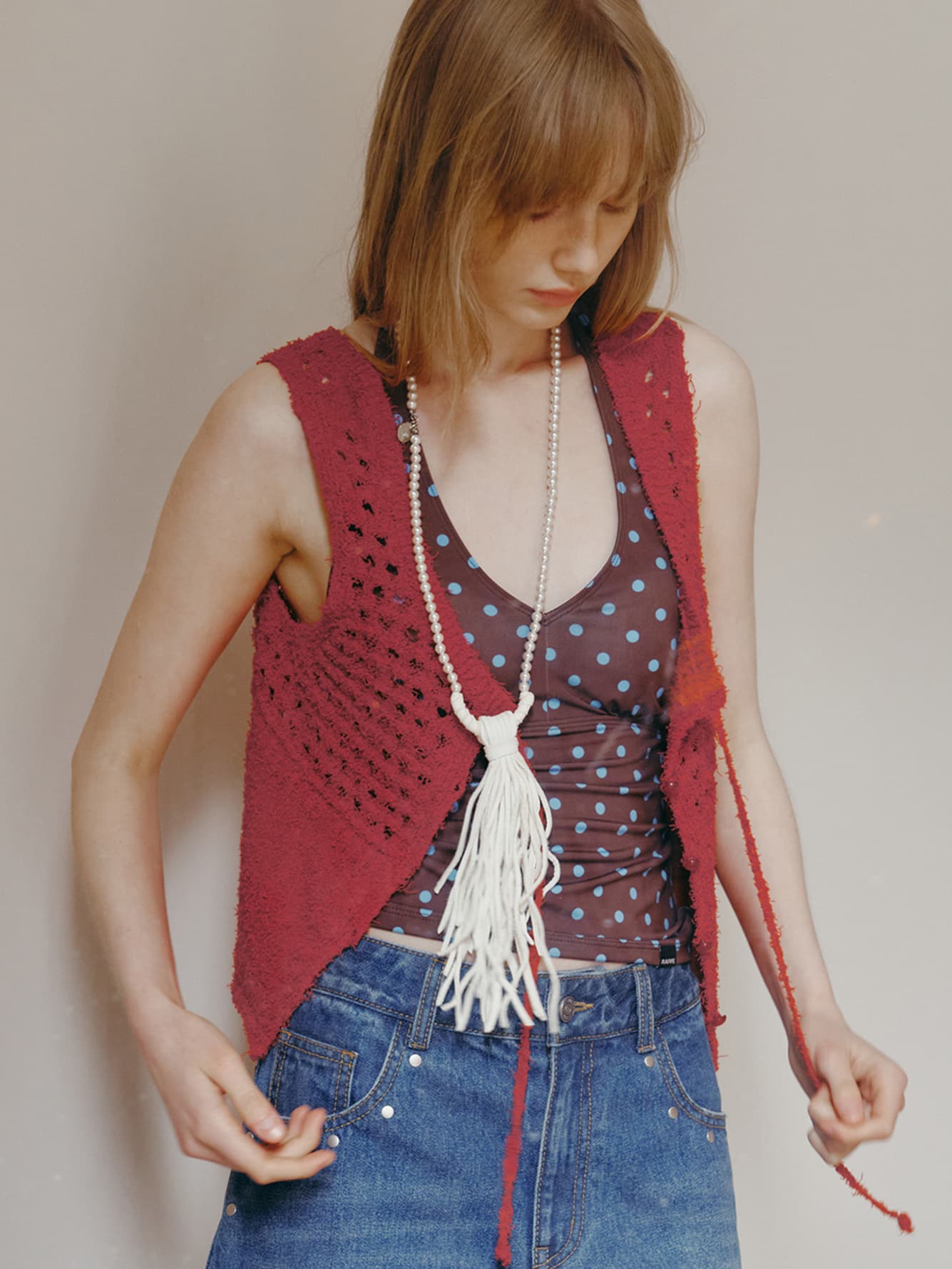 Crochet Button-up Knit Vest — vue 3