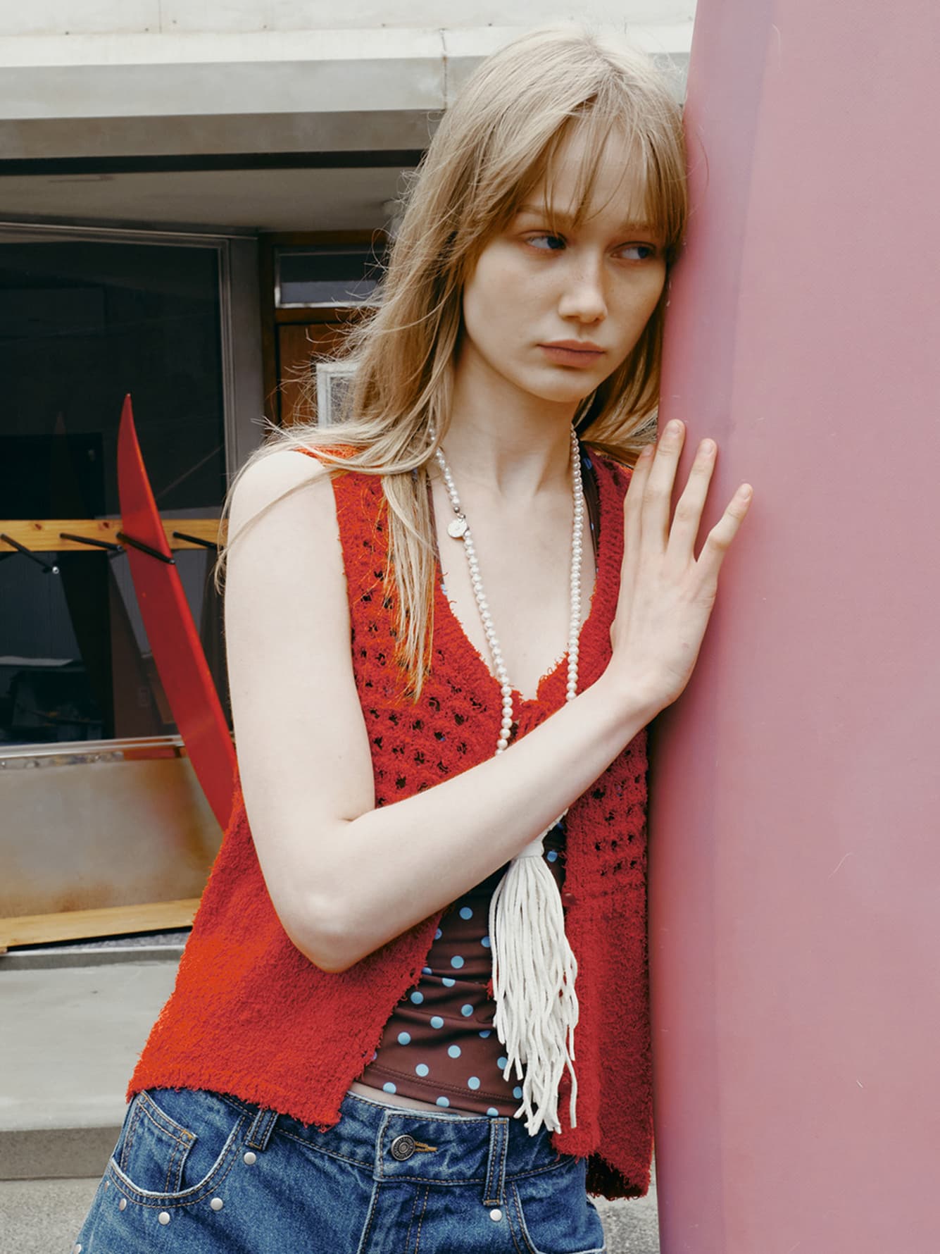 Crochet Button-up Knit Vest — vue 1