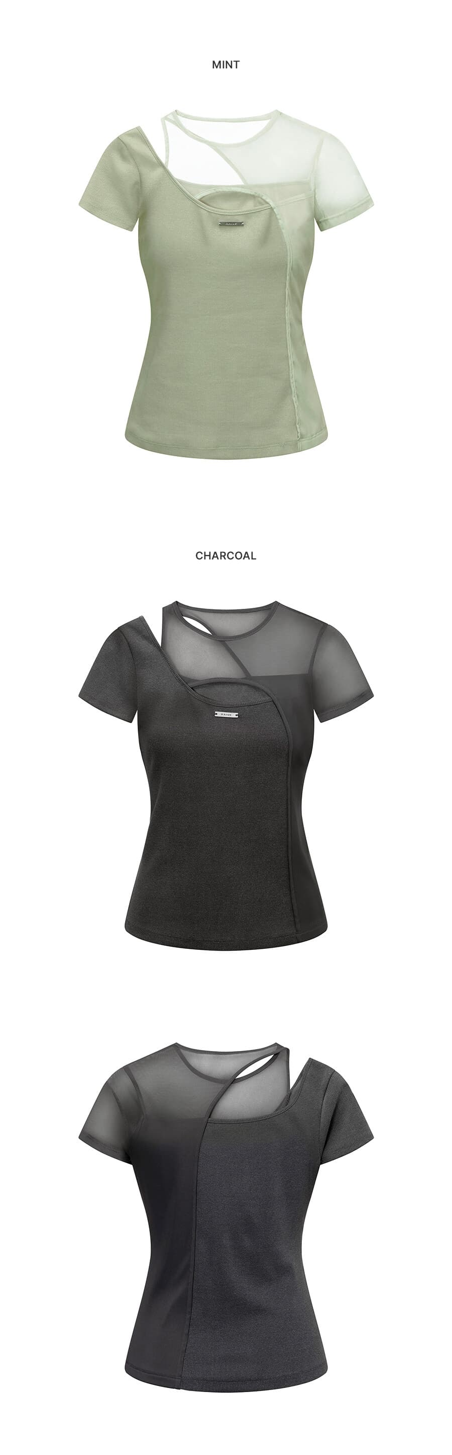 Mesh+Jersey Slit Top — vue 5