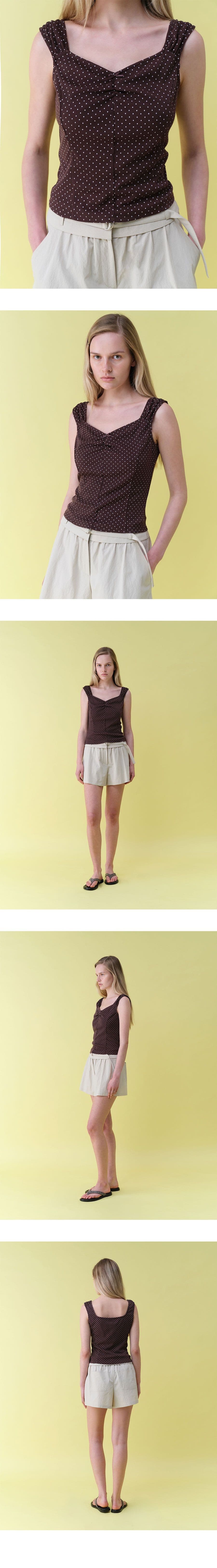 Dot Shirring Sleeveless Top — vue 4