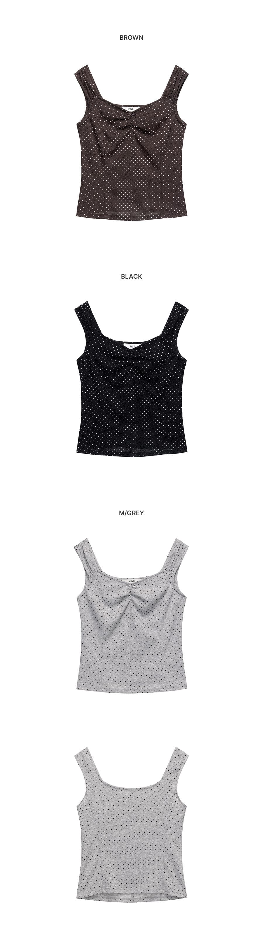 Dot Shirring Sleeveless Top — vue 6