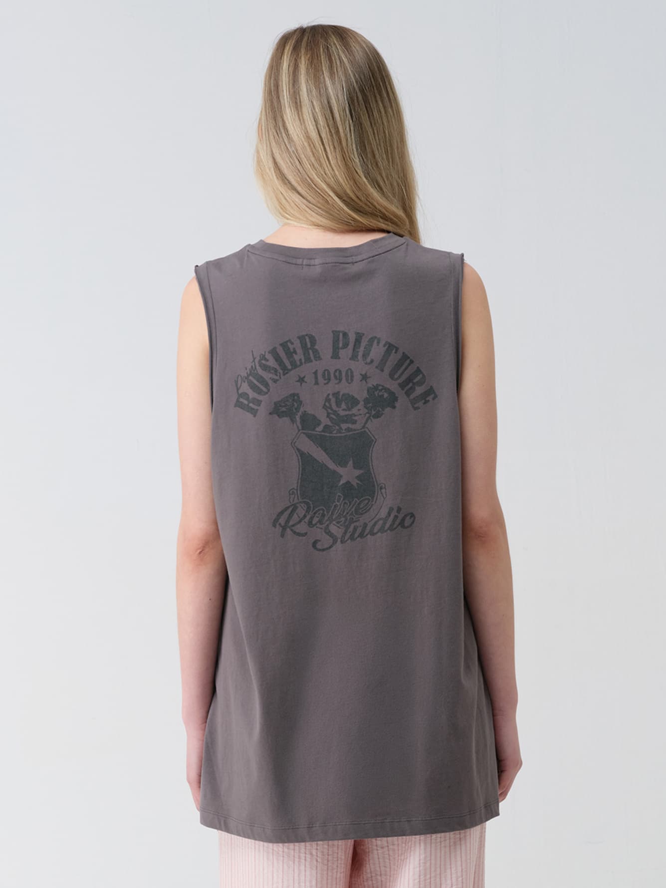 Back Print Over-fit Sleeveless T-shirts — vue 2