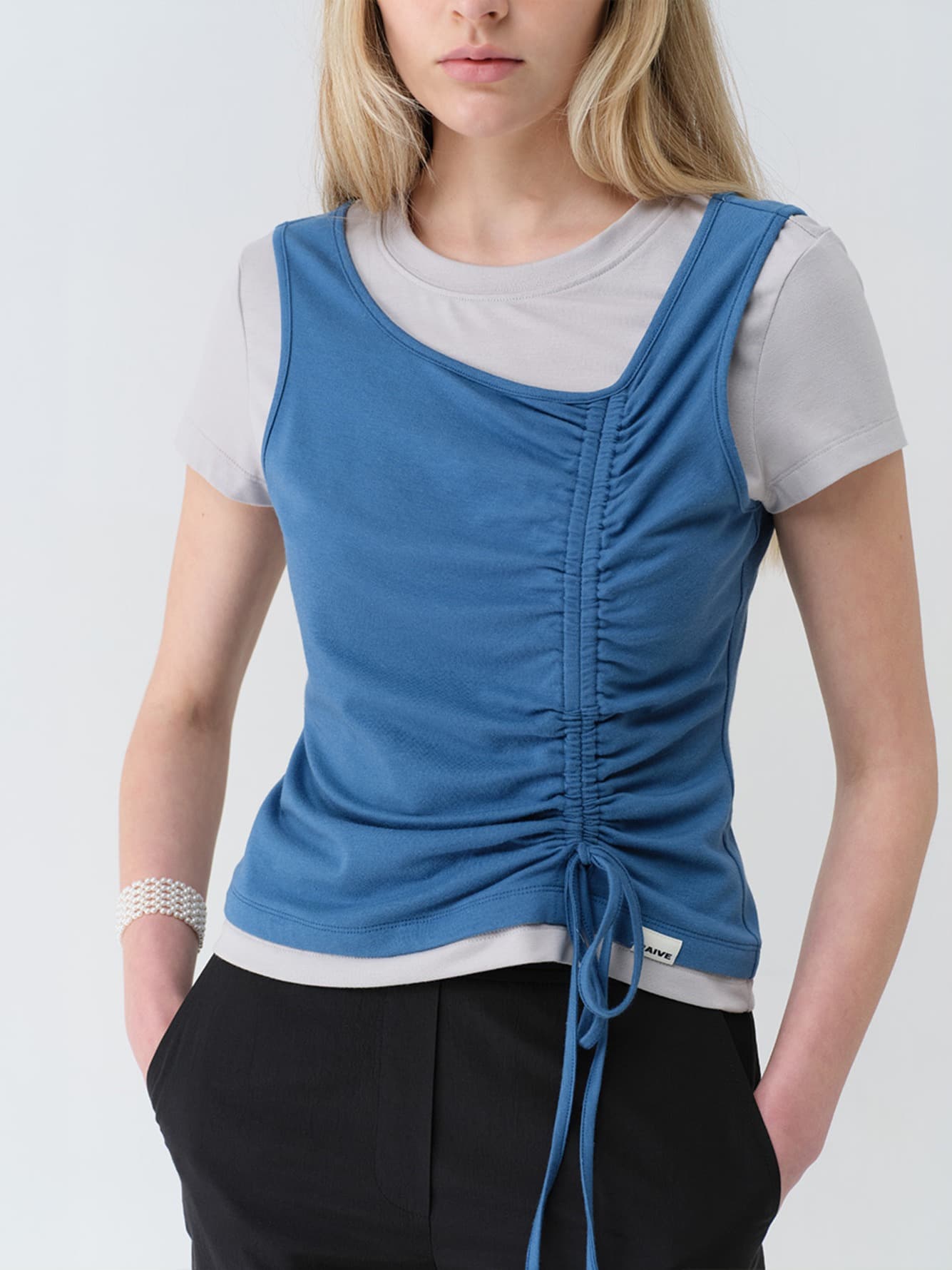 Layered Shirring String Top