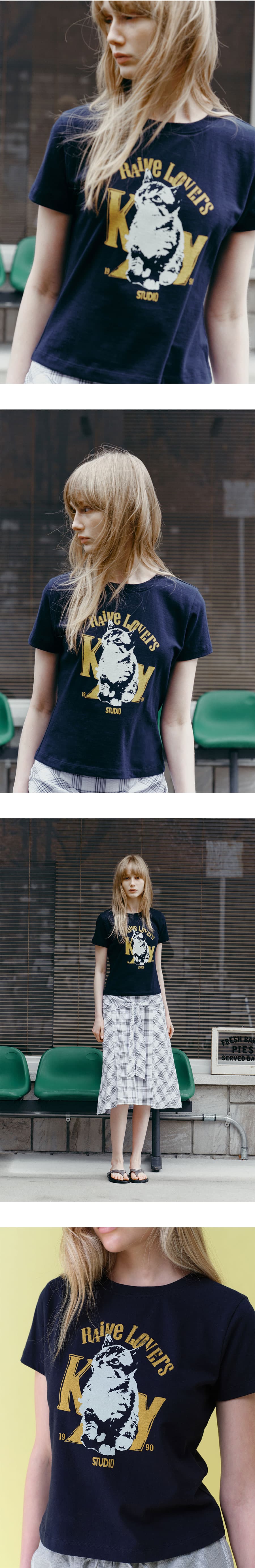 New Raive Cat Graphic T-shirts — vue 4