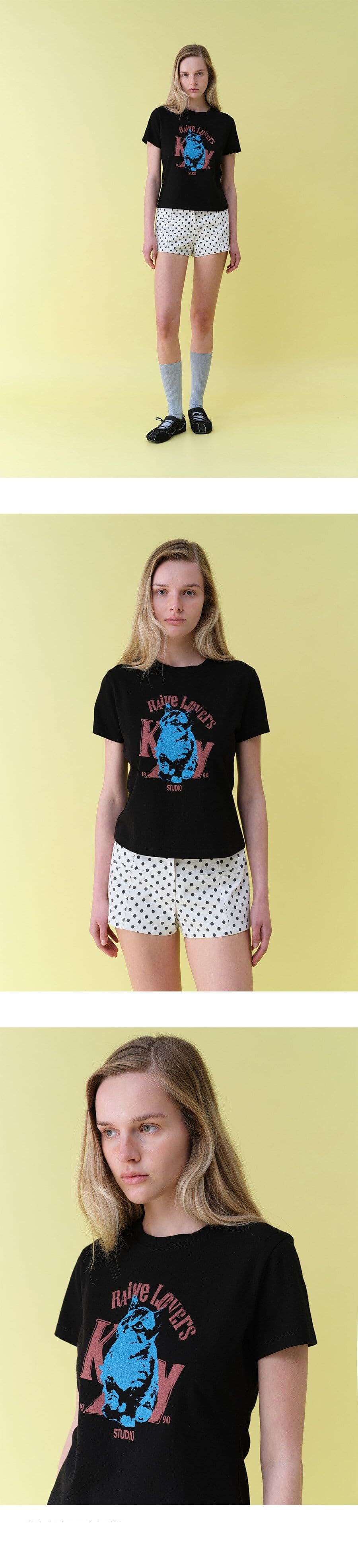 New Raive Cat Graphic T-shirts — vue 6
