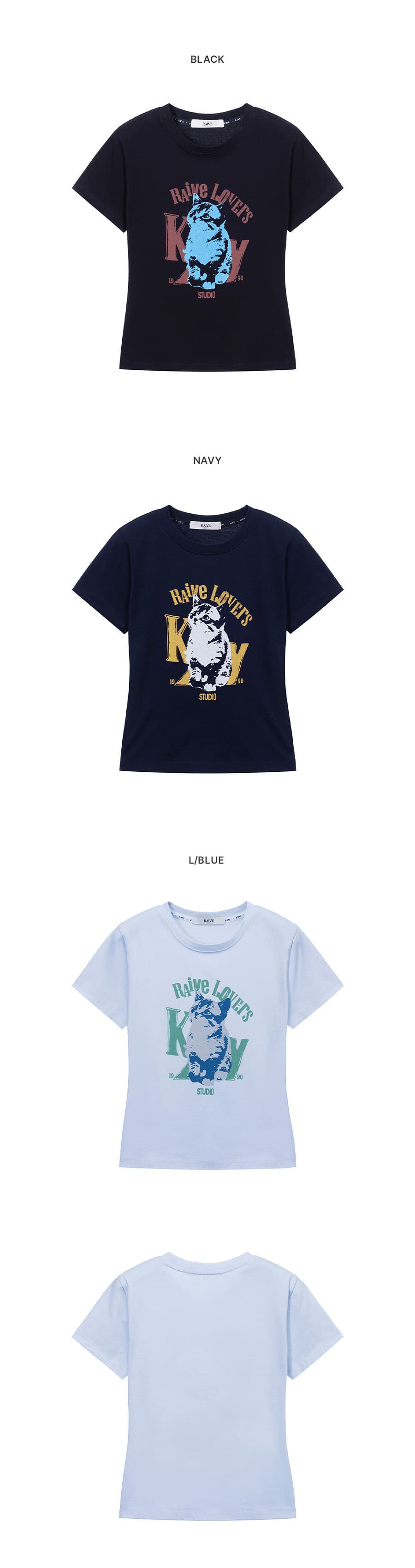New Raive Cat Graphic T-shirts — vue 7