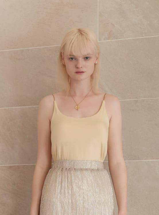 Color Strap Sleeveless Top in Yellow