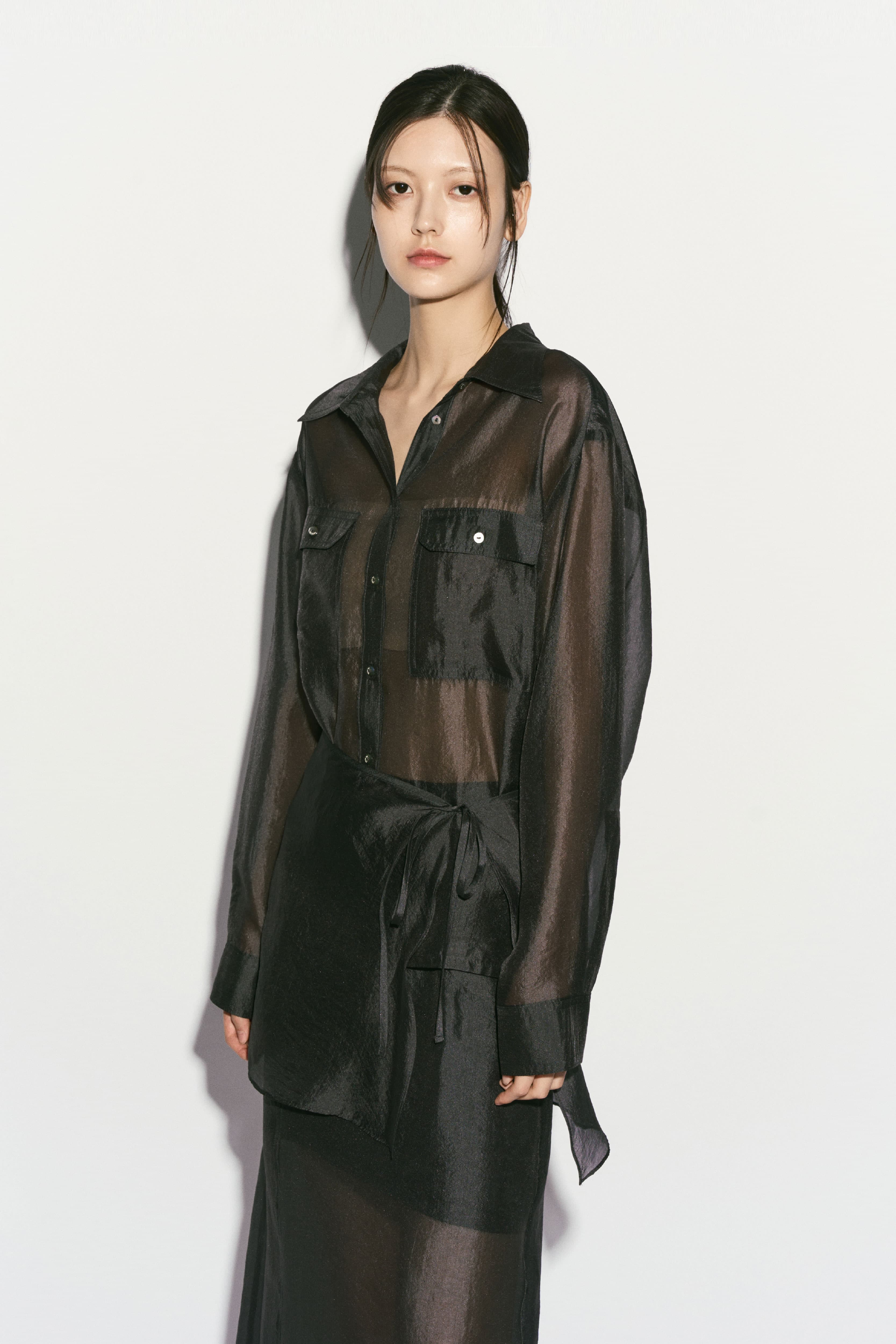 Sheer Cupro Shirts Midnight Navy