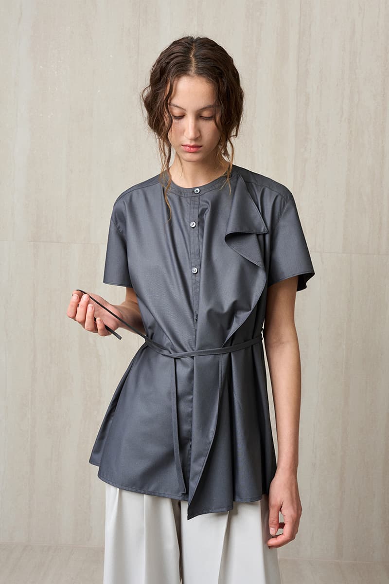 Ruffle Detail Shirt Blouse Charcoal — vue 3