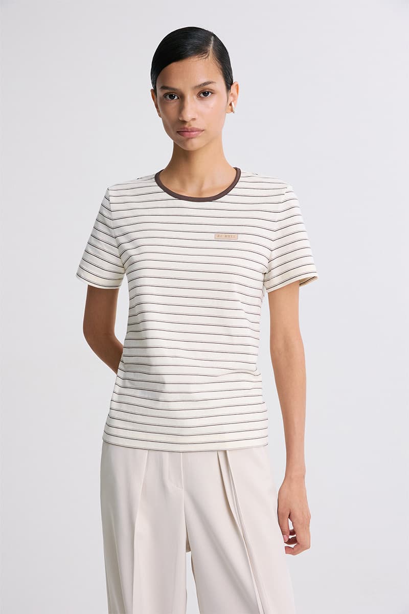 Round-Neck Striped T-Shirt — vue 3