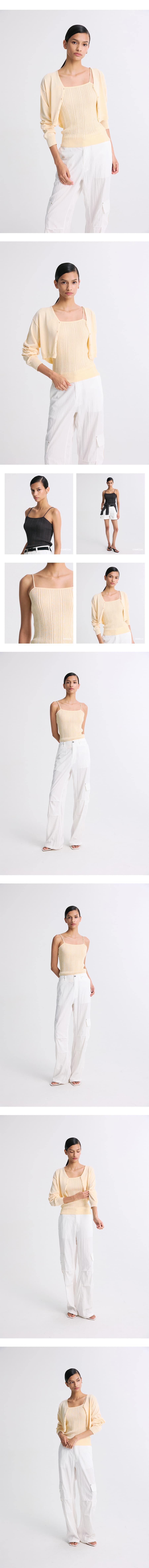 Ribbed Knit Sleeveless Top Vanilla — vue 6
