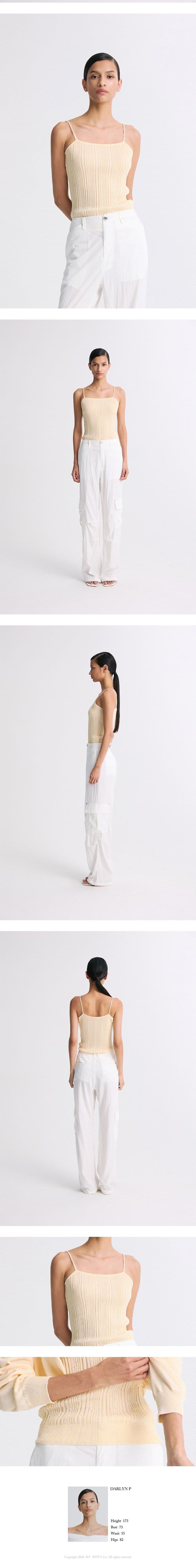 Ribbed Knit Sleeveless Top Vanilla — vue 7