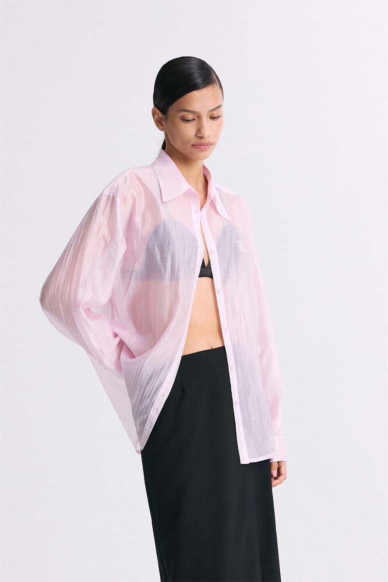 Sheer Checked Shirt Check Pink — vue 3