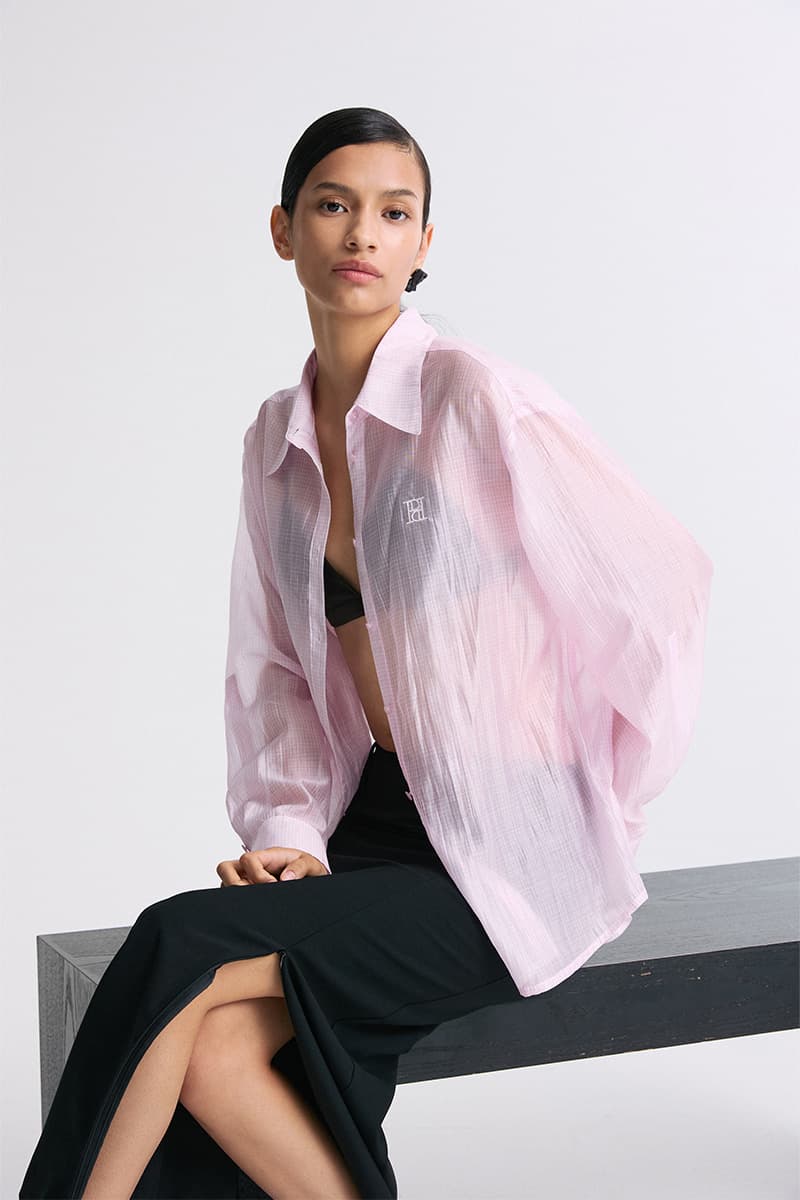 Sheer Checked Shirt Check Pink — vue 1