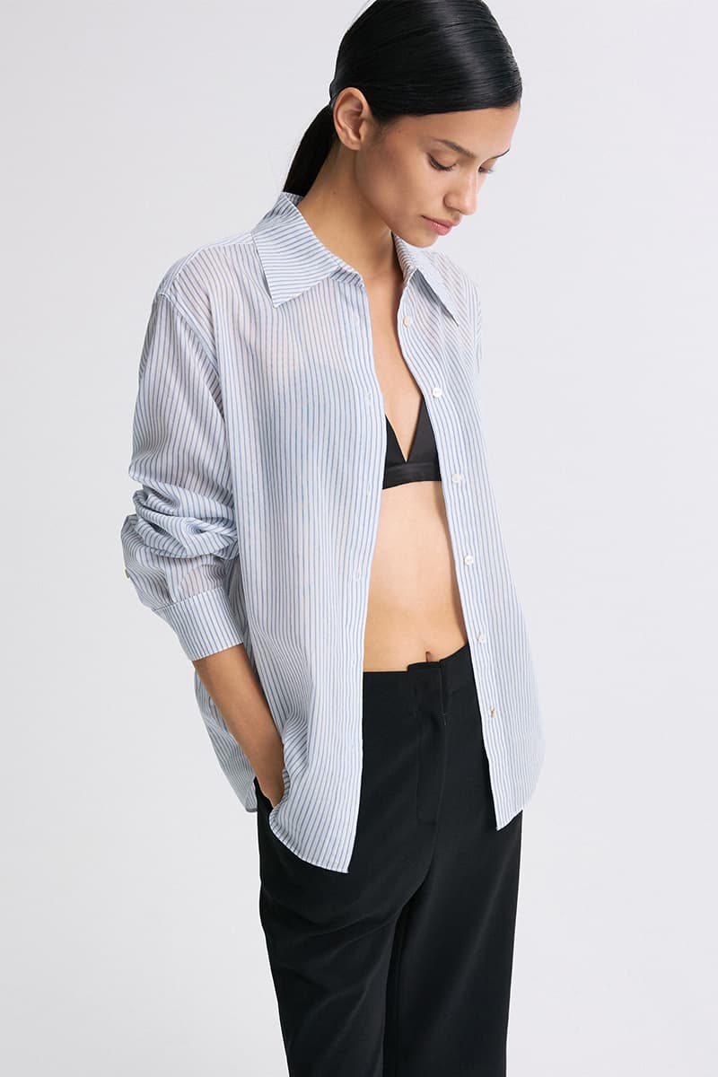 Sheer Striped Shirt Blue Stripe — vue 2